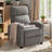 Manual Recliner, Comfortable Corduroy Recliner with Upholstered Back and Seat Cushion-2086262342