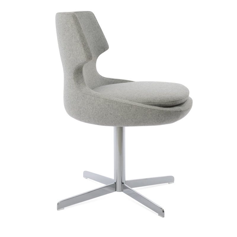 Chaise d'appoint pivotante de 21,5 po Patara, Laine argentée