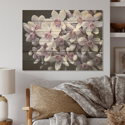 Lavender Snowdrops Winter Flower I - Snowdrops Wood Art On Natural Pine Wood