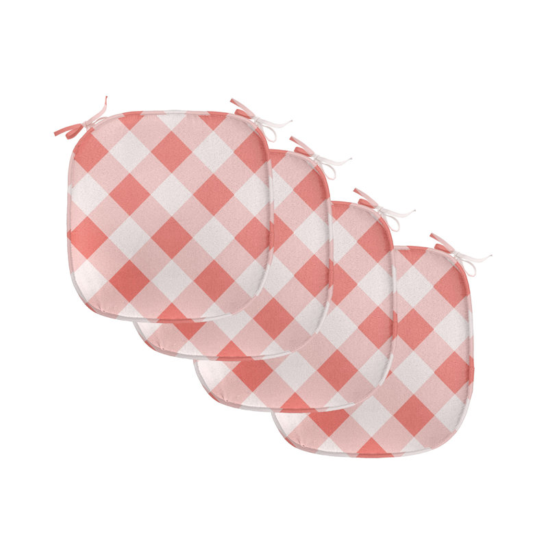 East Ornamental Cultural Seat Cushion, Cream/ Orange/Chequered