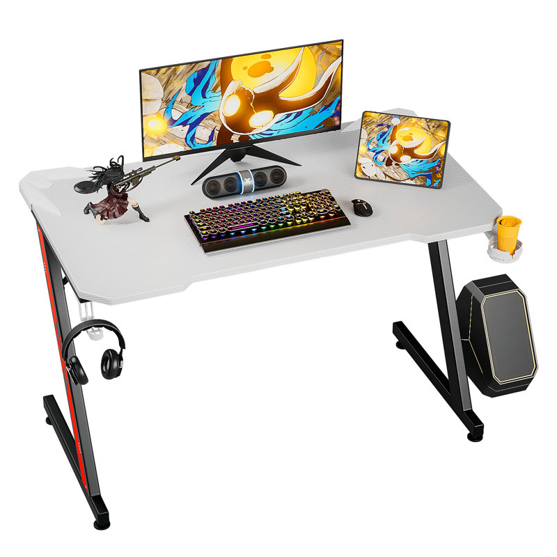 Sinead Steel Computer Desk, White/Black
