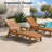 Dareona Outdoor HDPE Adjustable Reclining Chaise Lounge Chair With Wheels & Cup Holder in Teak-491231001
