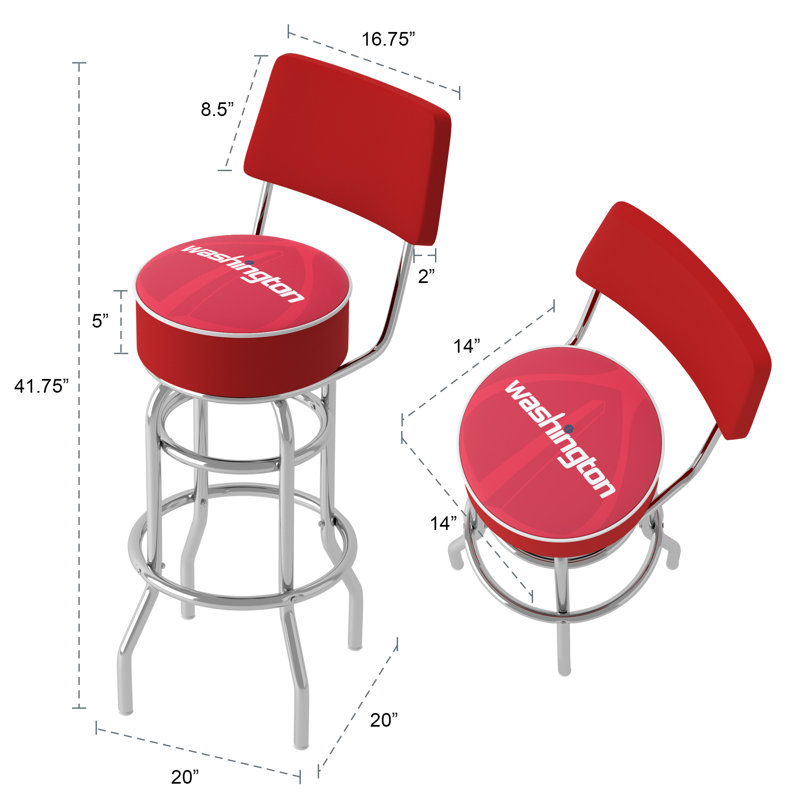 Swivel Upholstered Counter Stool with Metal Frame
