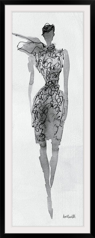 « viii pi anne tavoletti », impression Fashion Sketchbook, Cadre noir, H 44 po x l 20 po x P 1 po