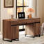  Ensemble de mobilier de bureau: bureau de direction de 59 po avec station de charge et armoire de rangement, quatre bibliothèques de 72 po de hauteur, bureau d'ordinateur moderne et tablette de bibliothèque-327244918