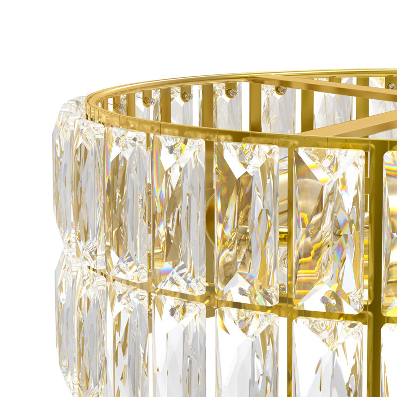 Lustre en cristal 5 lumières, Doré