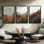 Art mural encadré sur toile, rétro muraux abstraits pour chambre à coucher