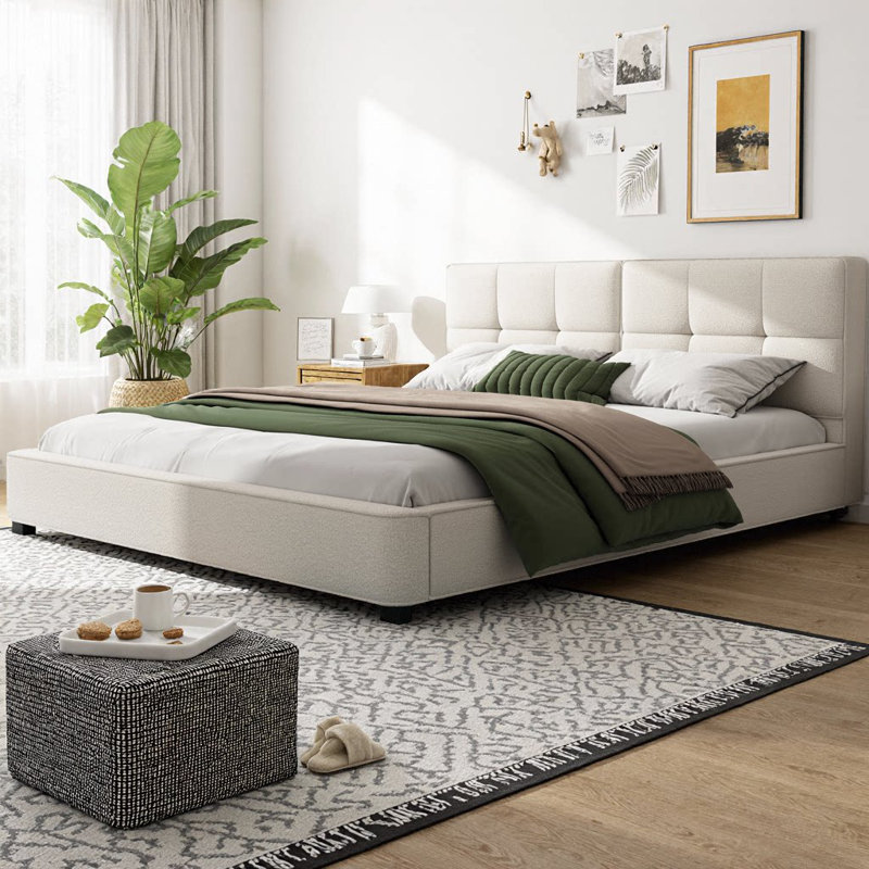 Lit plateforme tapissier Cocoon Boucle