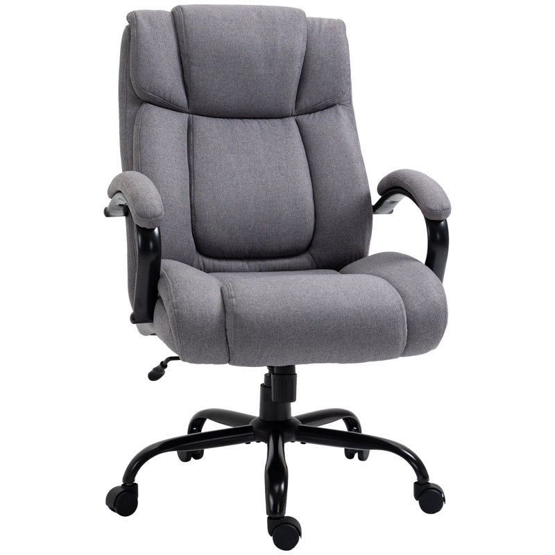 Fauteuil de direction haut et grand à haut dossier 484 lb avec siège large, Lin lin, Gris clair