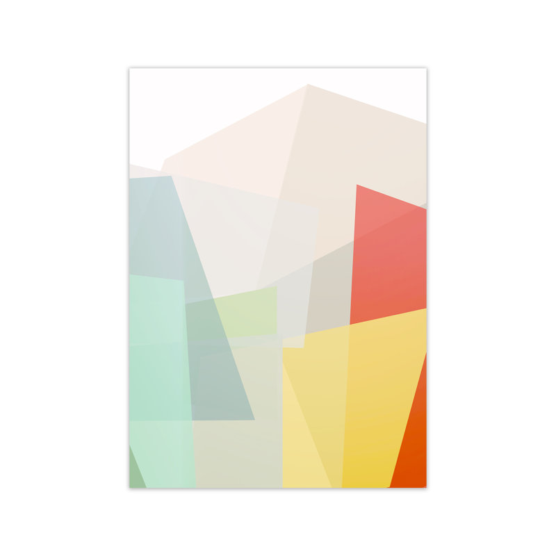 Colourful Abstract Geometric Original 2 - Print, No Frame, 84.01cm H x 59.4cm W x 4cm D
