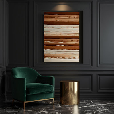 Art mural sur toile beige cannelle