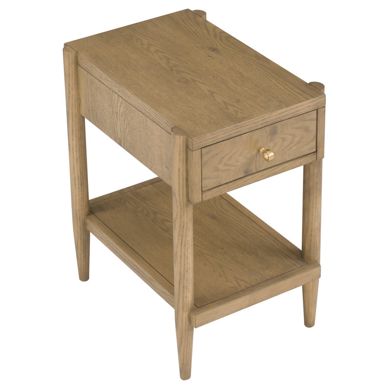 One Drawer Rectangle Drink Table, Sunlit Oak