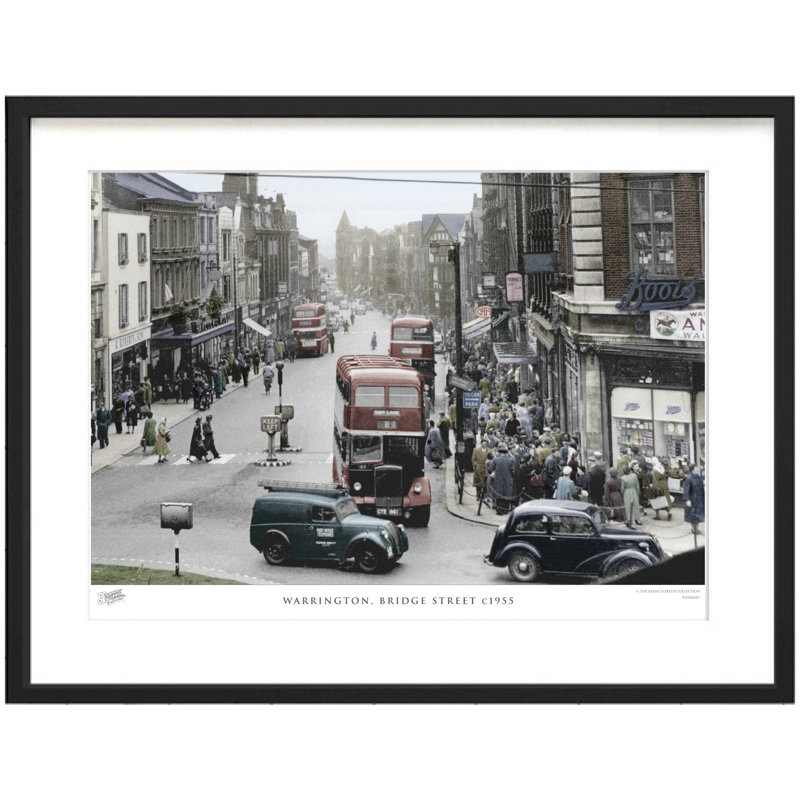 Warrington, Bridge Street C1955 - Single Picture Frame Print, 40cm H x 50cm W x 2.3cm D