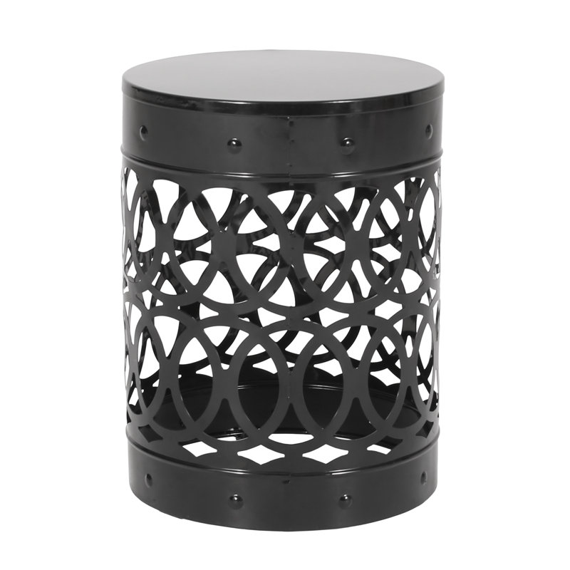 Table d'extérieur moderne en fer noir moderne - grande structure stable et élégante, H 17,93 po x l 14,15 po x P 13,8 po