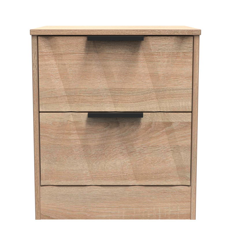 Las Vegas 45cm W Manufactured Wood Bedside Table, Bardolino Oak