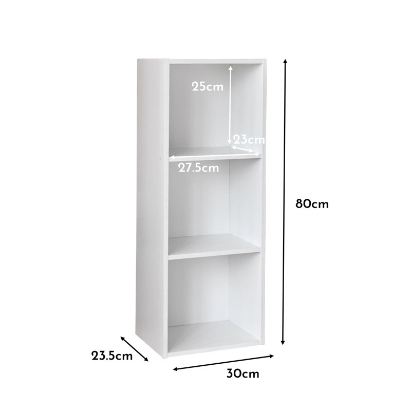 Northville 30cm W Cube Bookcase, (3 Shelves) 31.4"H x 11.811"W x 9.25"D.