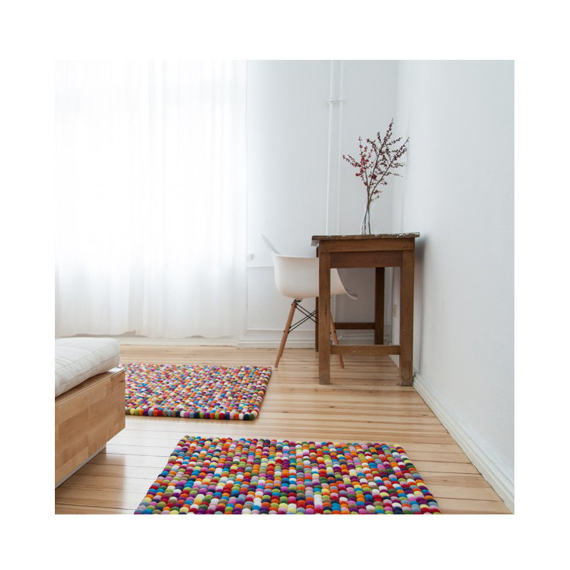 Geometric Wool Hand Woven Area Rug, Rectangle 120 x 170cm 