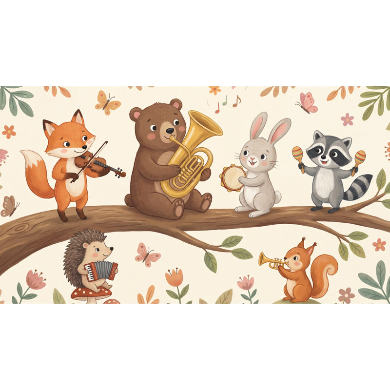 Papier peint animaux, musique, nature, Non-Woven Nonpasted, 200 po x 120 po