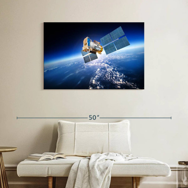 Oberle Satellite Hovering Over Earth, 26" H x 39" W