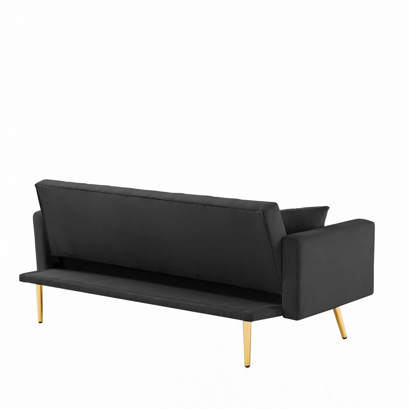 Convertible Folding Futon Sofa Bed, Black