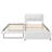 Twin Size Upholstered Platform Bed with Trundle, Trundle Can Be Flat or Raised, Space-Saving Design, Beige-649852985