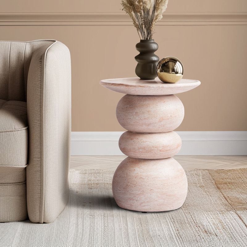 Table de bout Stephanos, Travertin