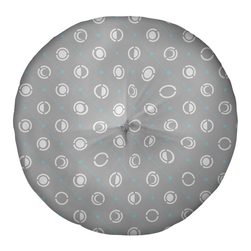 Coussin de sol à phases de lune classiques, 30 po x 30 po, Accent bleu sarcelle