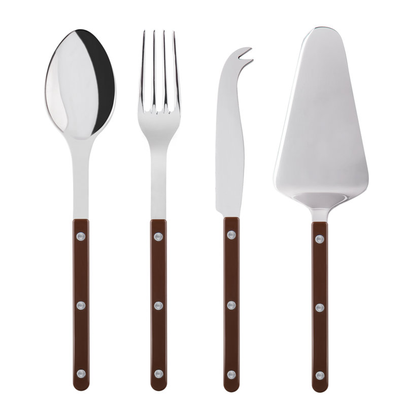 Bistrot Solid 4 - Piece Hostess Set, Chocolate