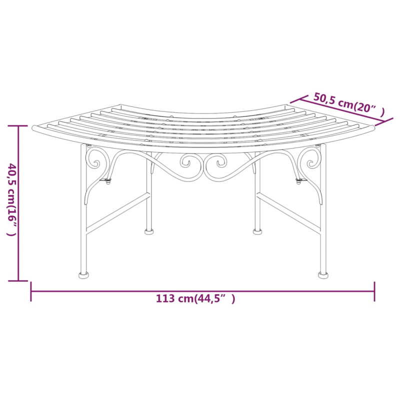 Dalloway Steel Outdoor Bench