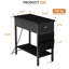 Table de bout avec station de charge, table d'appoint noire avec prises-1270162708