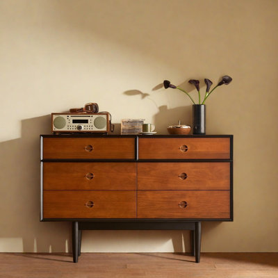 Mid-Century Modern Solid Boxwood Entryway Cabinet