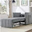 Canapé-lit rembourré convertible, canapé-lit escamotable de 31,5 po avec dossier réglable à 5 positions, poches latérales et panier de rangement, chaise-lit pliable, méridienne de salon, appartement, gris