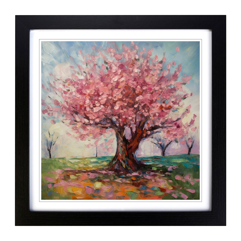 Cherry Blossom Tree Post-Impressionism - Framed Print, Black