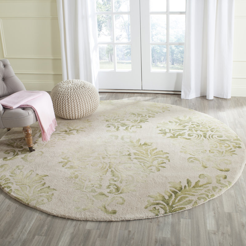 Oakton Hand Tufted Wool Oriental Rug, Round 7'