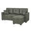 Canapé-lit, canapé modulaire avec lit escamotable, méridienne réversible, canapé modulaire avec rangement, tissu respirant vert olive, solution pour petit espace, canapé-lit convertible, mobilier de salon, canapé en L