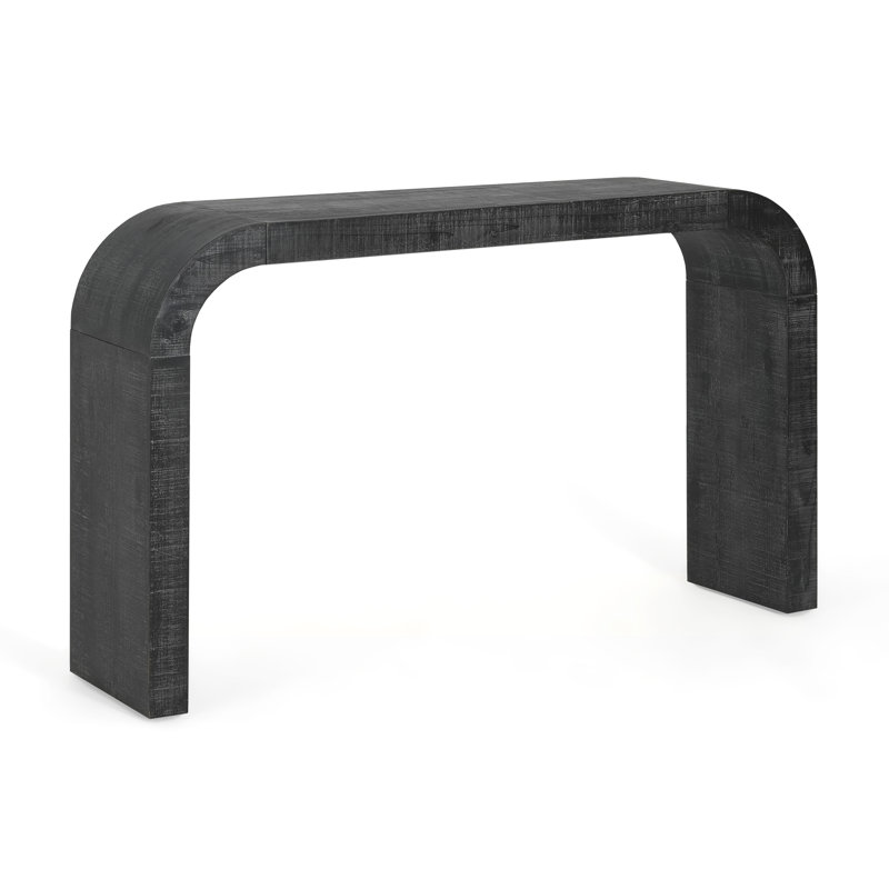 52" Wood Console Table with Curved Edge