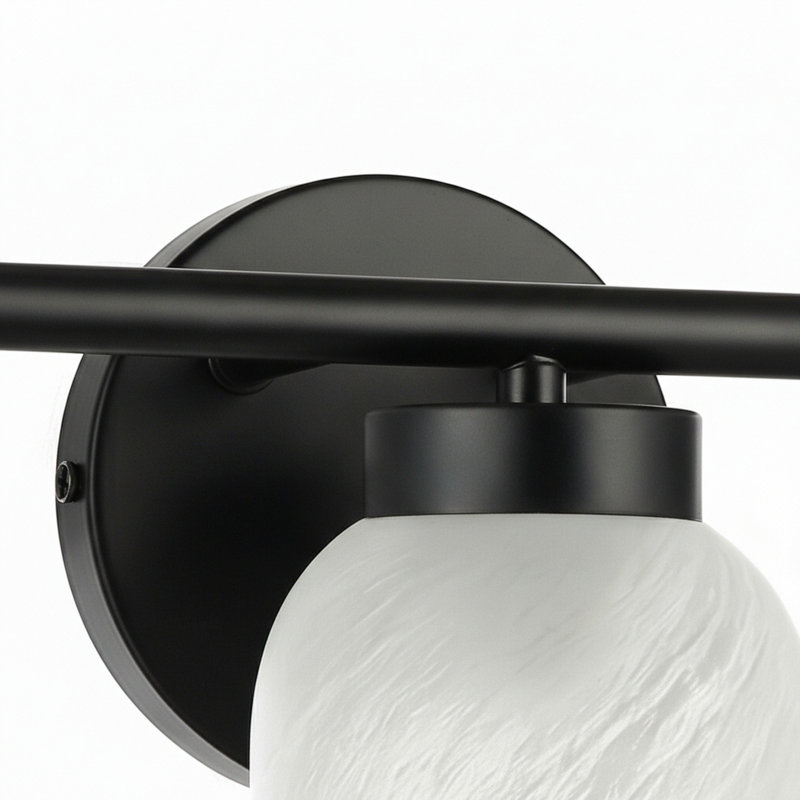 Lampe de coiffeuse Periann, Faux Alabaster, Matte Black, 3