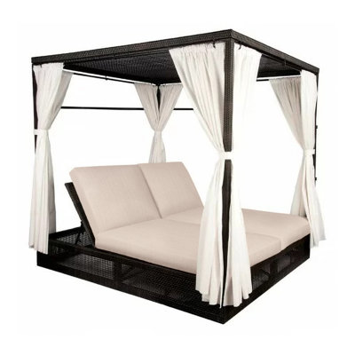 Montecito 74.5'' High-Density Polyethylene (HDPE) Wicker Outdoor Patio Daybed