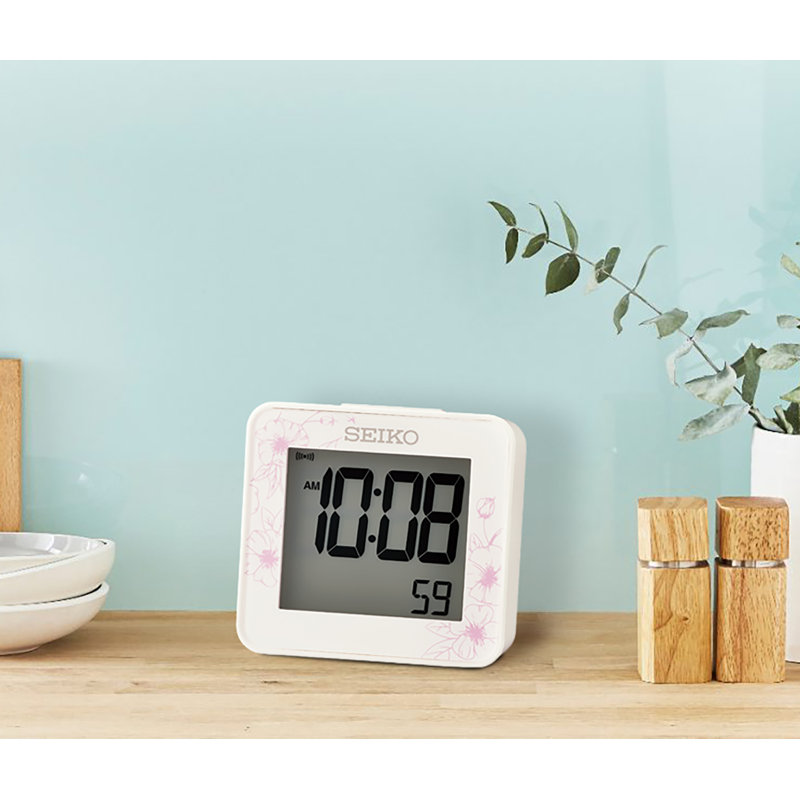 QHL097WLH Modern Digital Alarm Clock, White