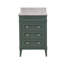 Ensemble de meuble-lavabo simple 24 "avec armoire vert sauge et comptoir en marbre de Carrare Francfort-779806905-762033612