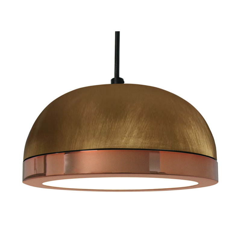 Tooy 1 - Light LED Pendant, Copper, 4" H x 8" W x 8" D