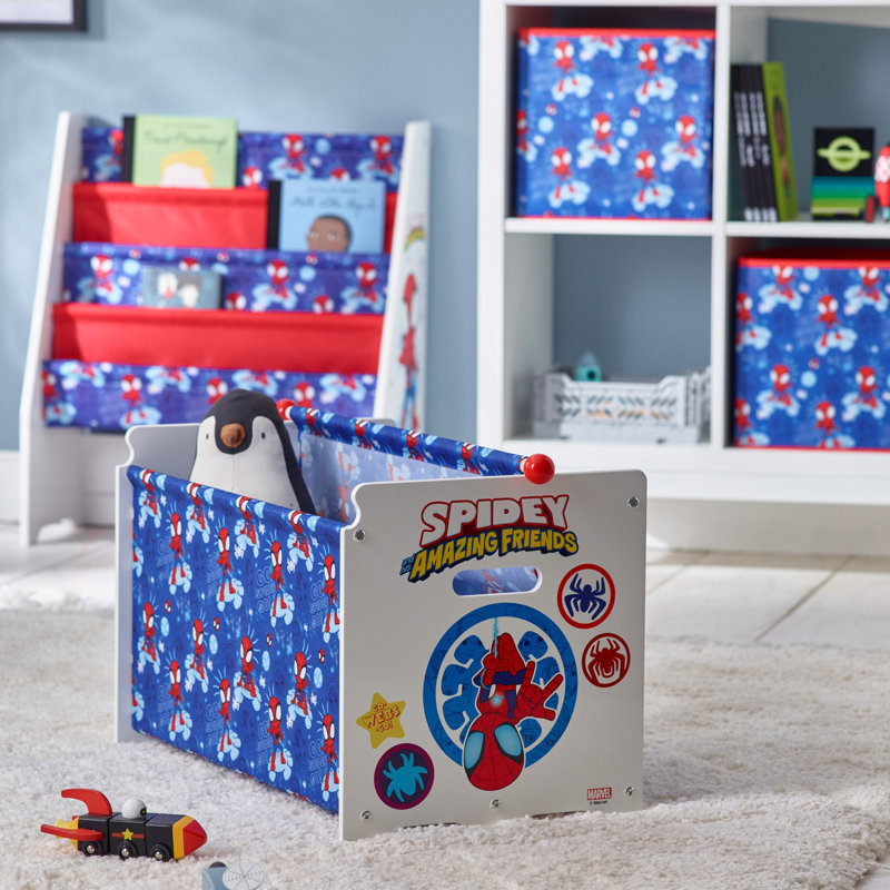 Marvel Spidey and Amazing Friends Storage Box - Easy to Assemble Toy Chest for Kids - Sturdy & Durable Design - Ideal for Organizing Toys, Books, and Games in Bedrooms or Playrooms