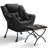 Lazy Chair With Foldable Ottoman, Modern Comfy Lounge Chair, Large Sofa Armchair With Footrest And A Side Pocket, Leisure Reading Chair With Footstool For Bedroom, Living Room, Dorm, Black-1426192235