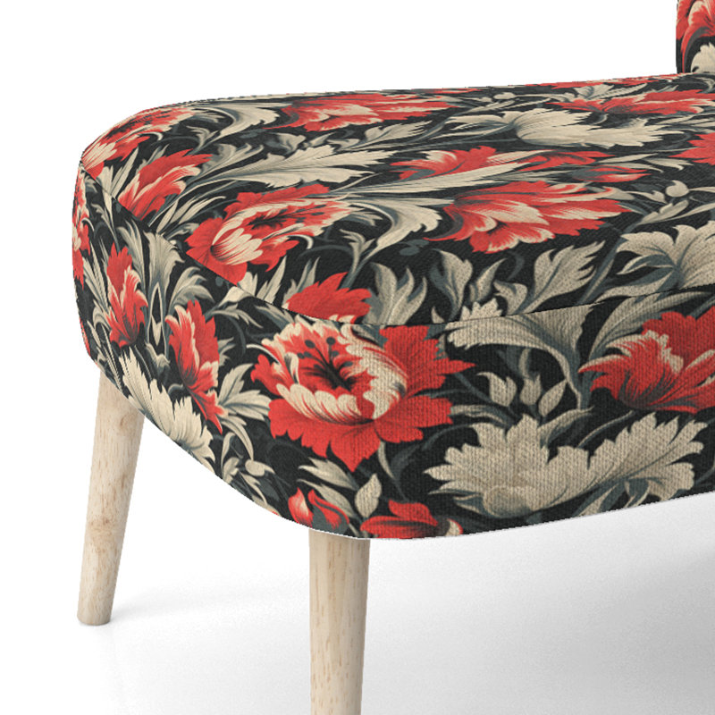 Chaise d'appoint vintage rouge et beige Ikat Legacy
