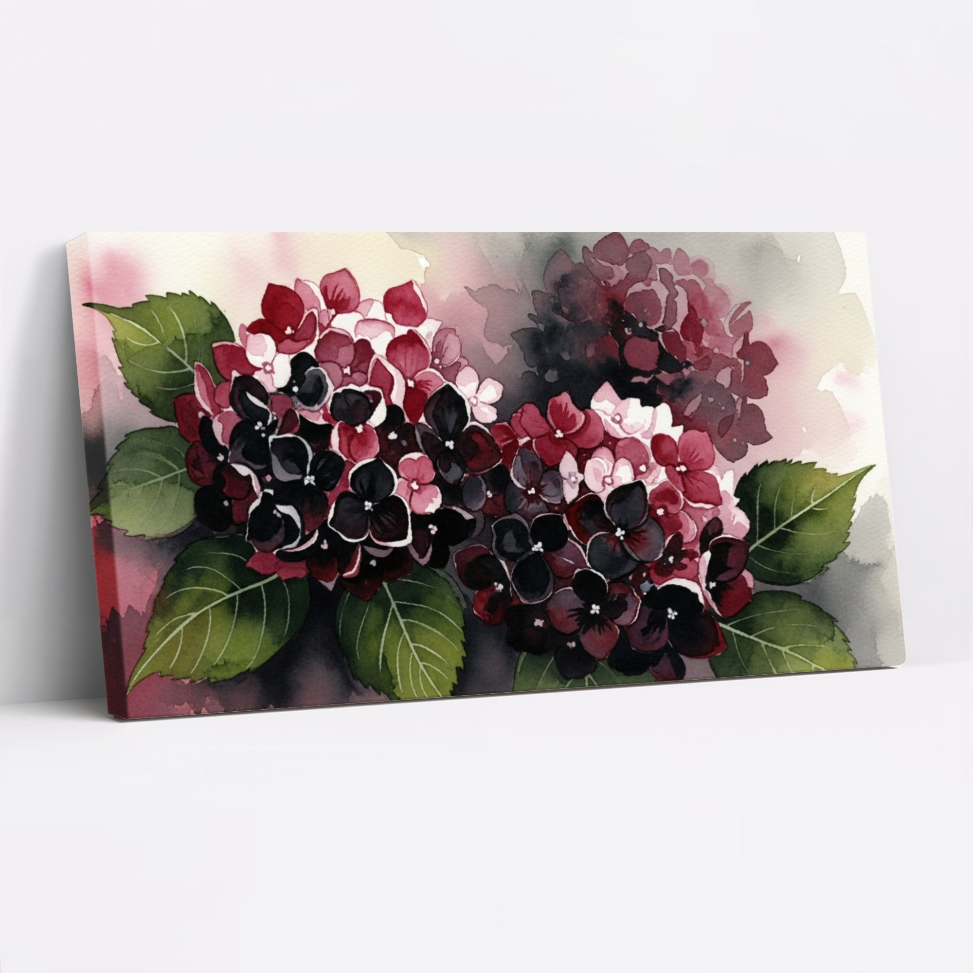 Red Barrel Studio® Hydrangea Floral Watercolor Canvas Wrapped Wall Art ...