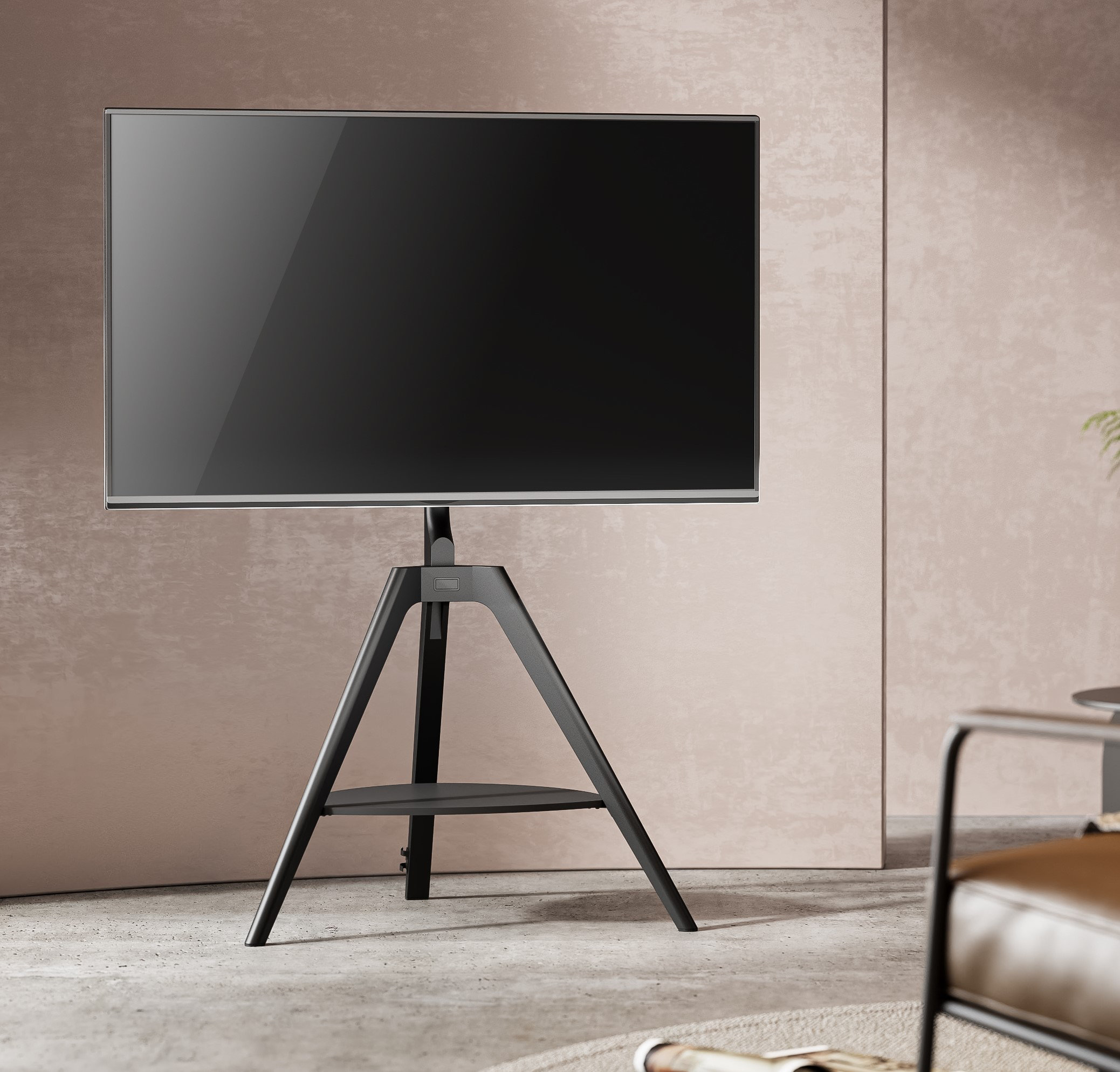 Norden Home TRIPOD LIGHT TV STAND WITH SHELF Reviews Wayfair