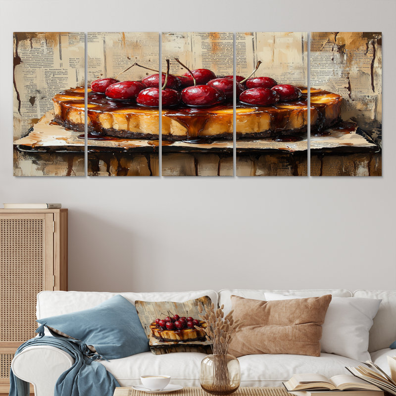 Ensemble de décorations murales rouges Tarte Tatin, H 28 po x l 60 po