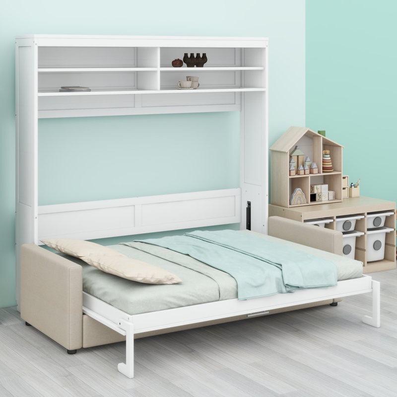Murphy Bed Wall Bed With Sofa, White