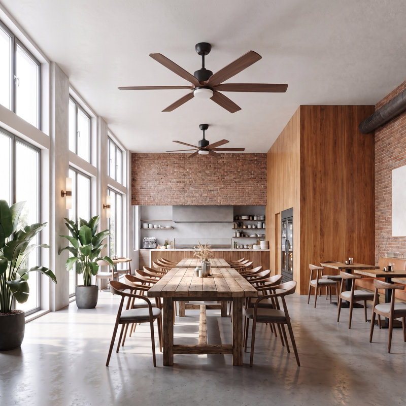 60in Ceiling Fan with Light, Solid Wood 6 Blade Farmhouse Ceiling Fan, Smart Control, Quiet Reversible DC Motor, Natural Wind, 3 Downrods Included