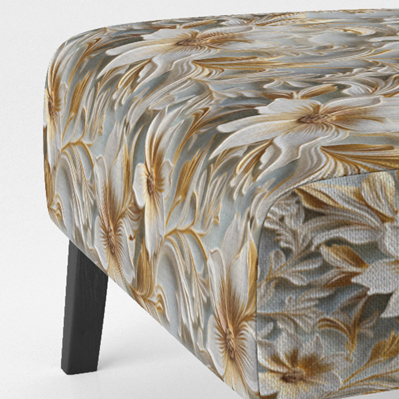 Fauteuil de chambre C, Glam, Fleur de sérénité dorée et blanche Royal Garde